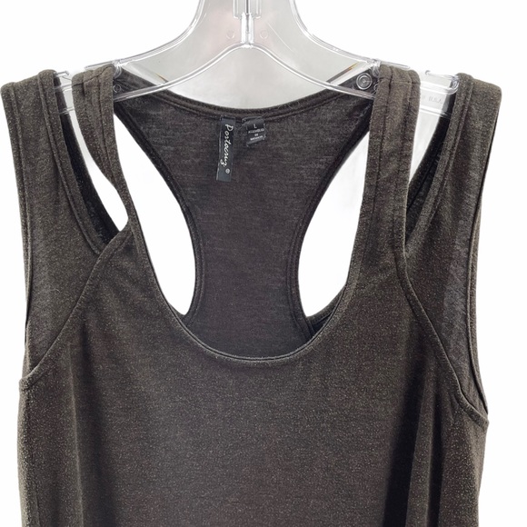 Portocruz Double Strap Hankie Dress Pockets Brown Size L - Picture 2 of 6